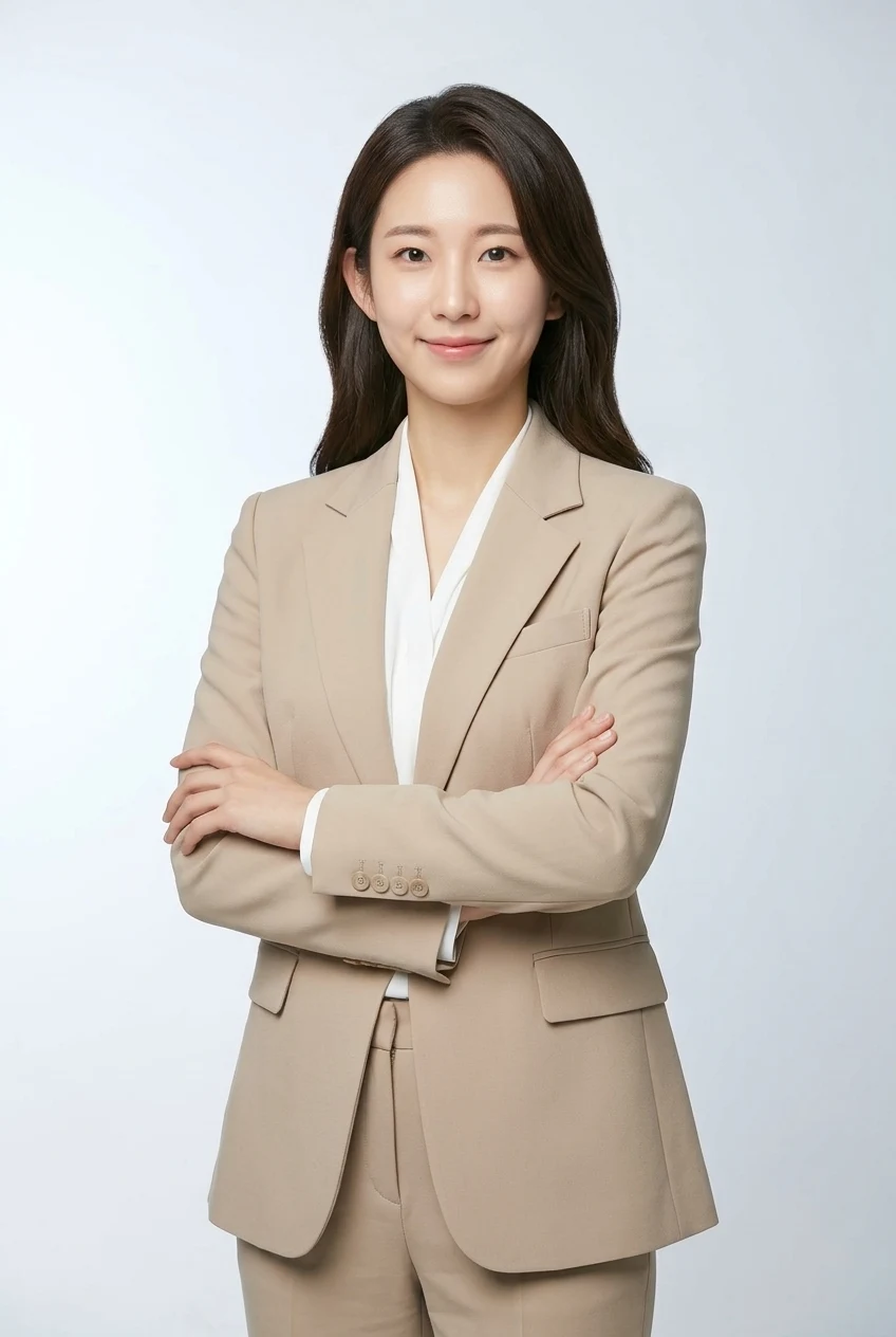 베이지 정장 프로필