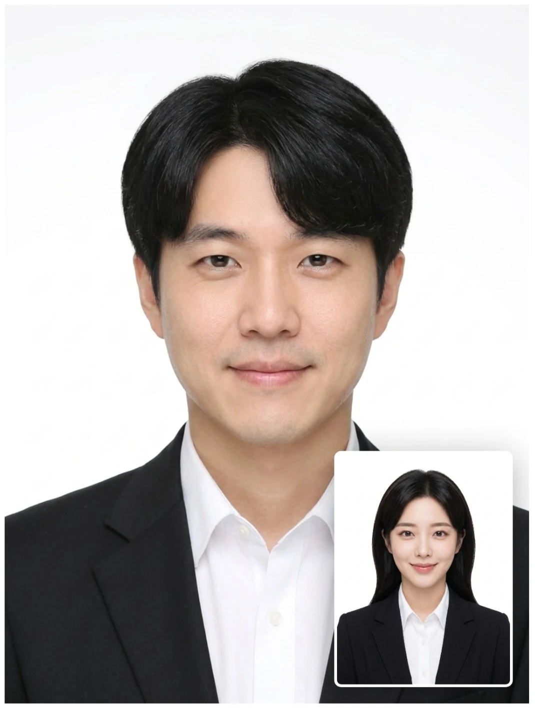 블랙 정장 증명사진