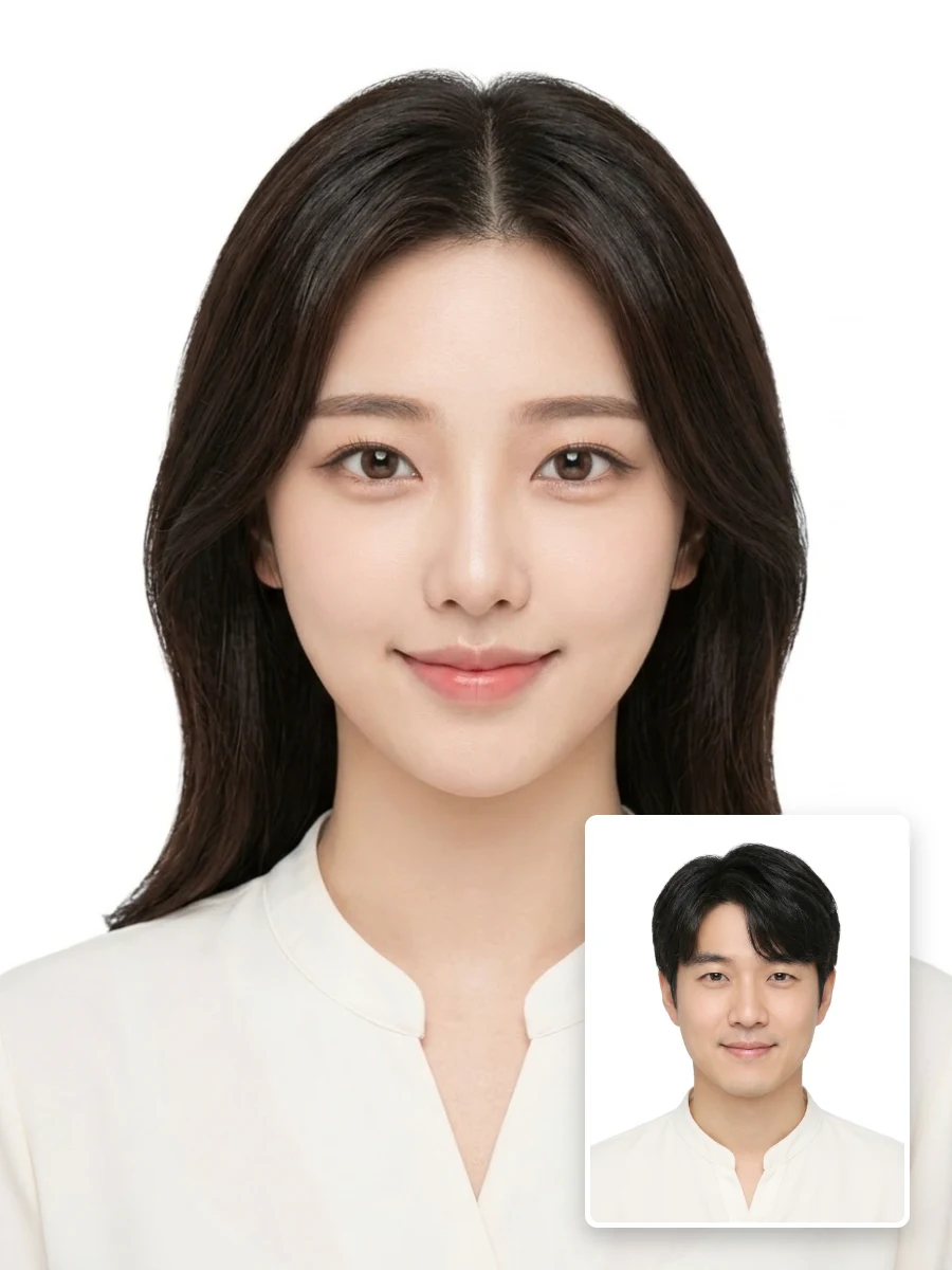 아이보리 블라우스 증명사진