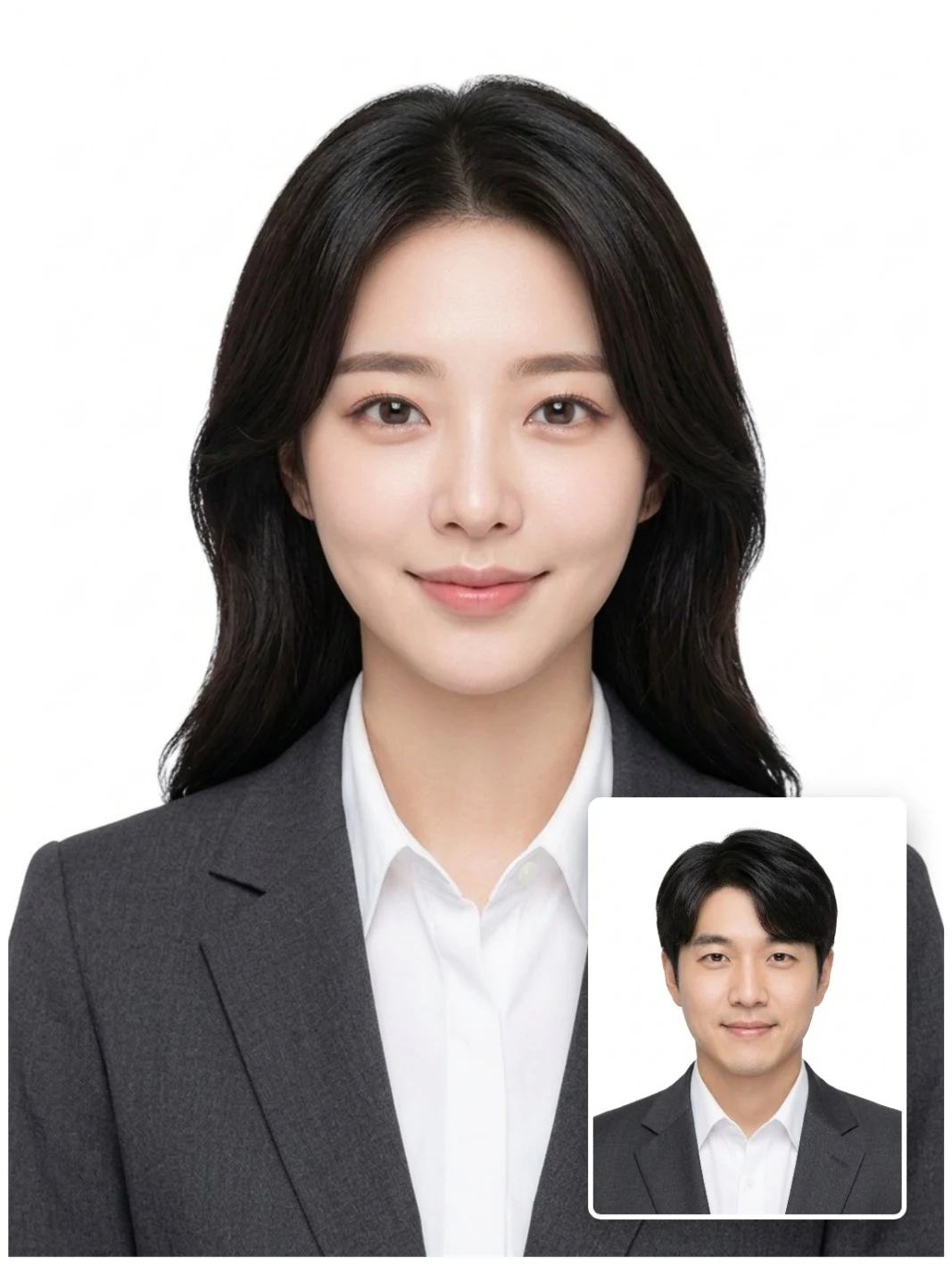 차콜그레이 정장 증명사진