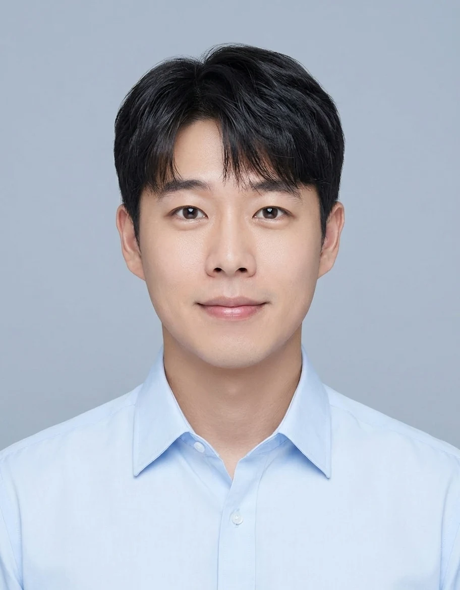 드랍컷 블루셔츠 증명사진