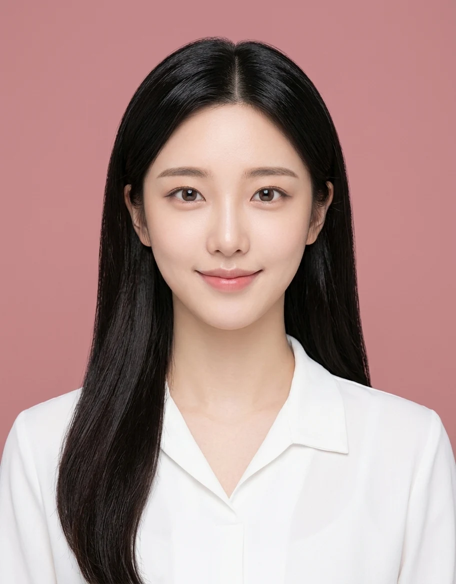 긴머리 블라우스 증명사진