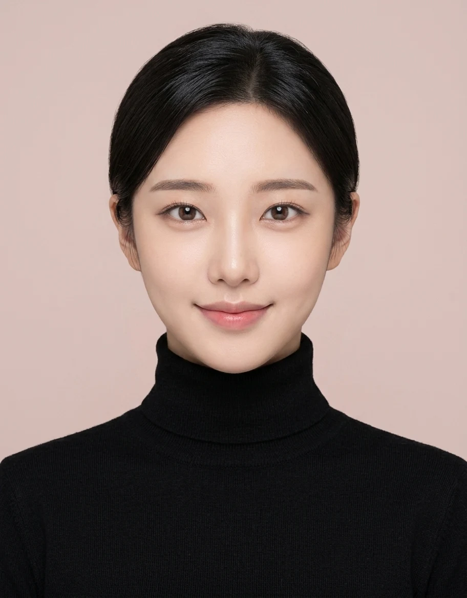 로우번 터틀넥 증명사진