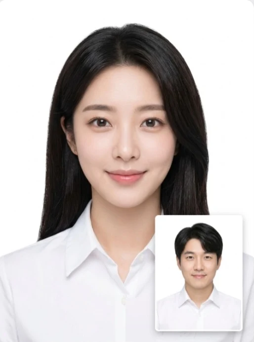 화이트셔츠 증명사진